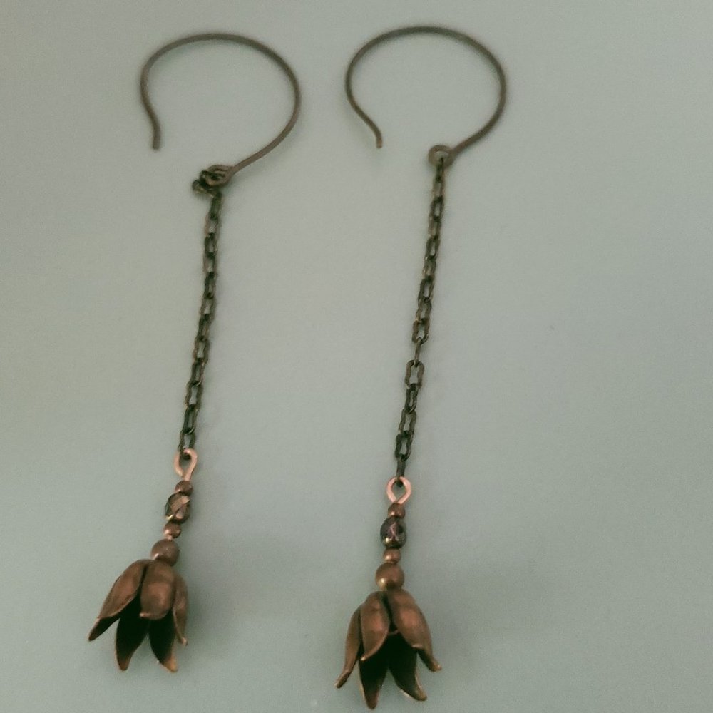 Antique Brass flower earrings